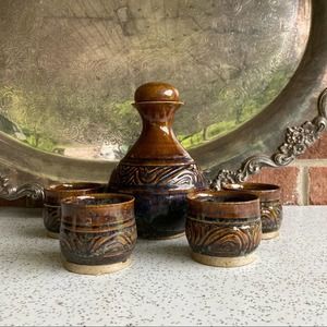 Hand Crafted Sake Decanter Set